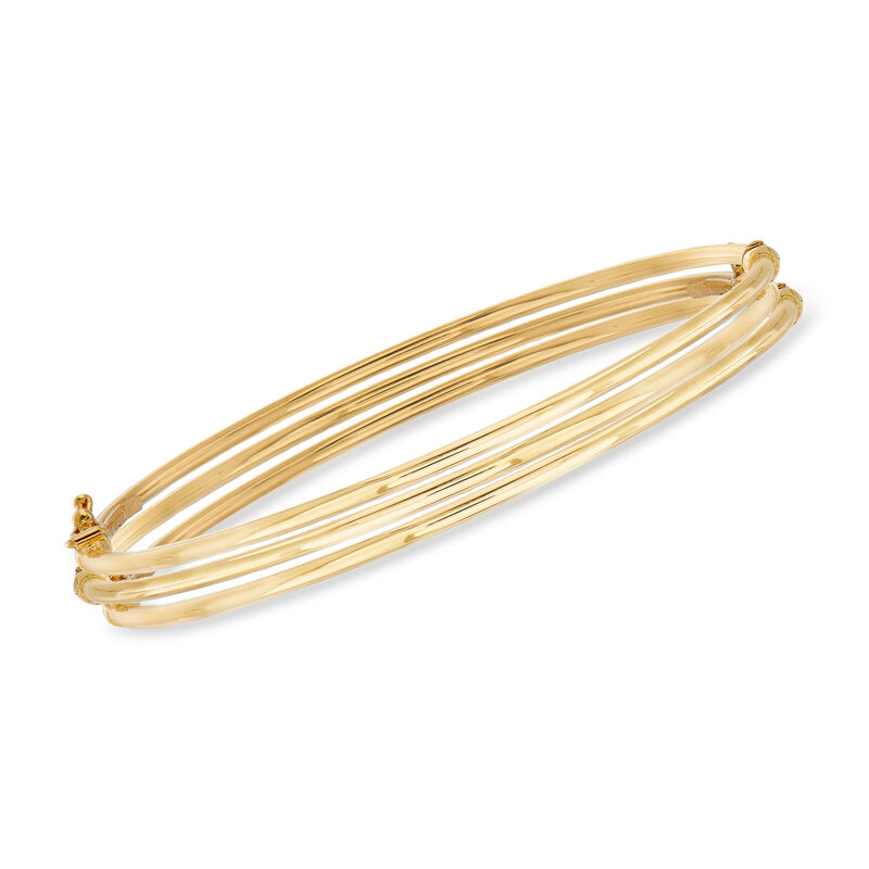 Italian 14kt Yellow Gold Jewelry Set: Three Polished Bangle Bracelets image number 0