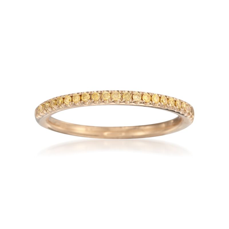 Henri Daussi .15 ct. t.w. Fancy Yellow Diamond Wedding Ring in 18kt Yellow Gold image number 0