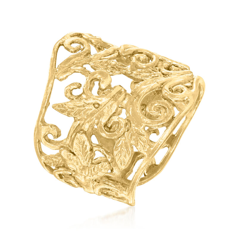 18kt Gold Over Sterling Scrollwork Ring image number 3