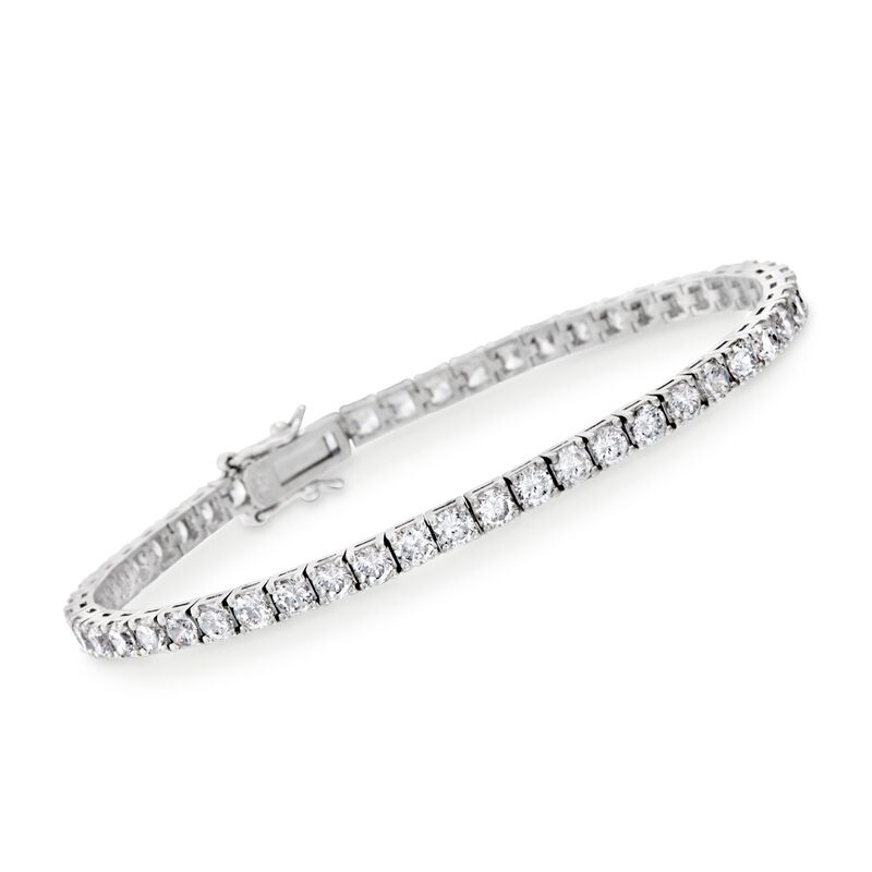 8.00 ct. t.w. CZ Tennis Bracelet with Free 1.50 ct. t.w. CZ Stud Earrings in Sterling Silver image number 2