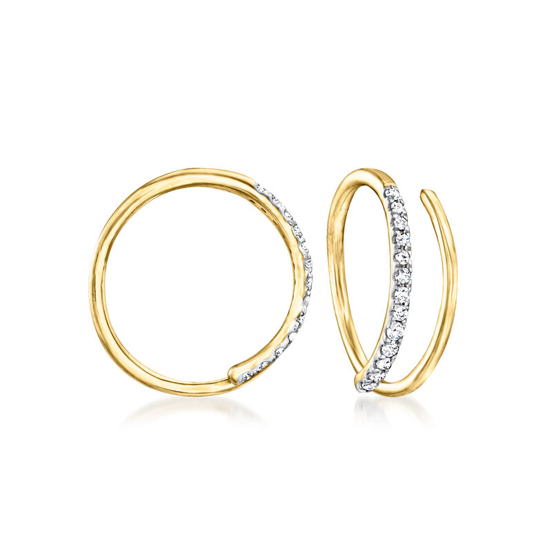 .10 ct. t.w. Diamond Twist-Through Earrings in 14kt Yellow Gold image number 0