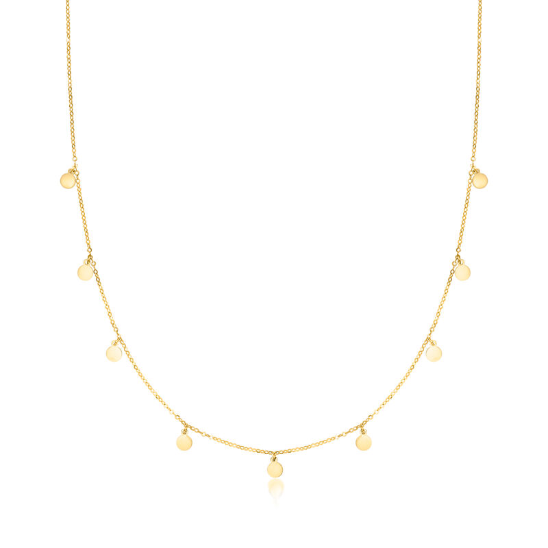 Italian 10kt Yellow Gold Mini Disc Station Necklace image number 0
