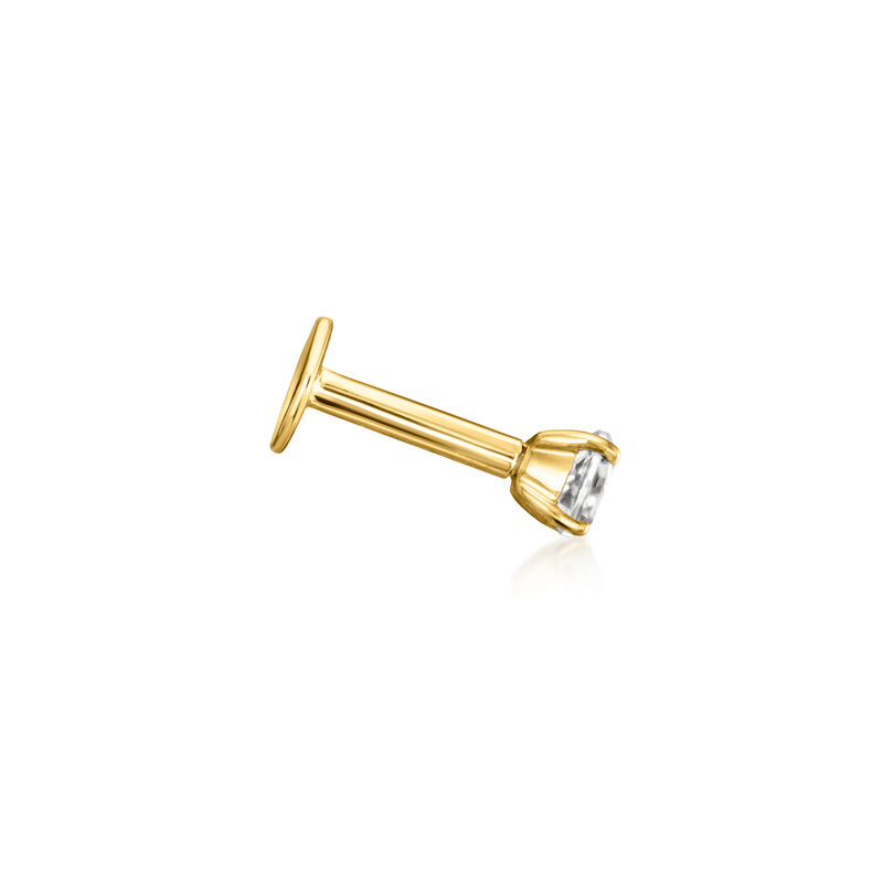 White Topaz Flat-Back Earrings in 14kt Yellow Gold image number 3