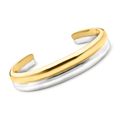 Silver and 14kt Gold-Plated Two-Row Cuff Bracelet