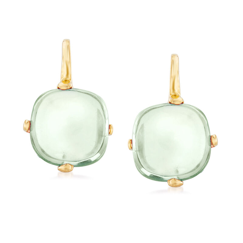 Italian 4.50 ct. t.w. Prasiolite Drop Earrings in 14kt Yellow Gold image number 0