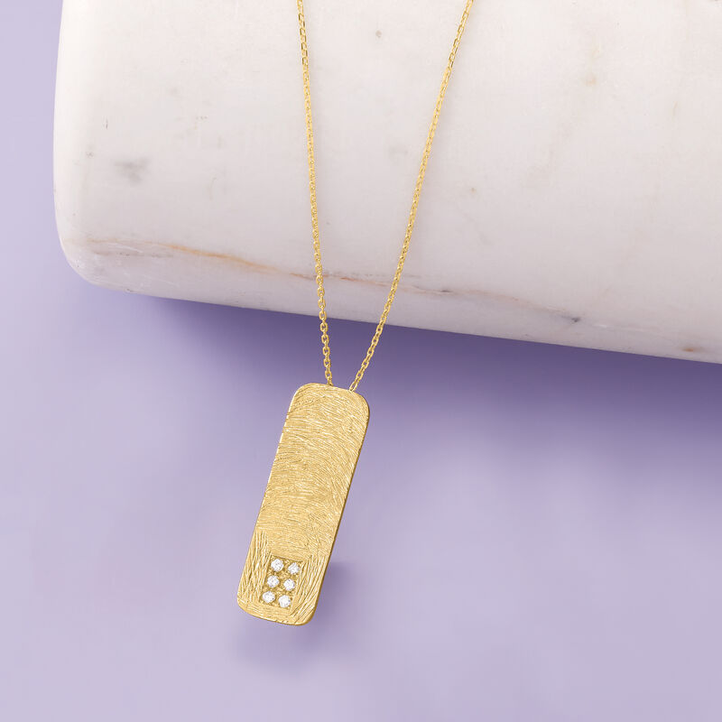 Diamond Vertical Bar Necklace in 18kt Gold Over Sterling image number 2
