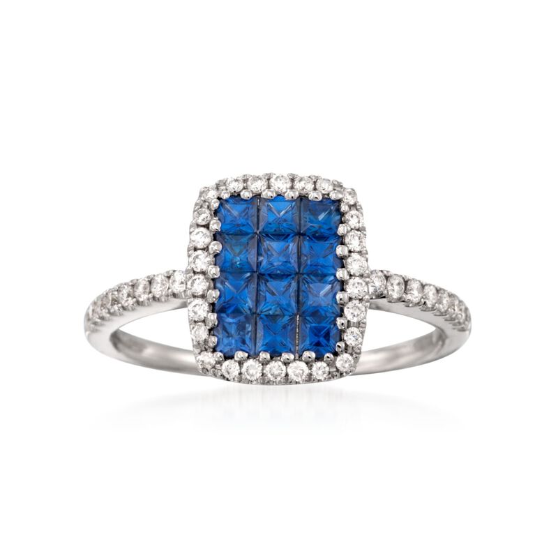 Gregg Ruth .73 ct. t.w. Sapphire and .26 ct. t.w. Diamond Ring in 18kt White Gold image number 0