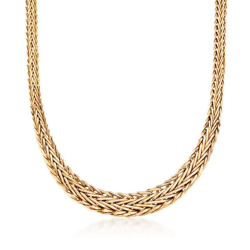 14kt Yellow Gold Graduated Wheat Necklace image number 0