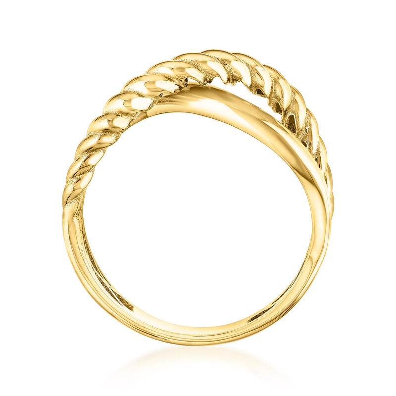 14kt Yellow Gold Ribbed Crisscross Ring image number 2