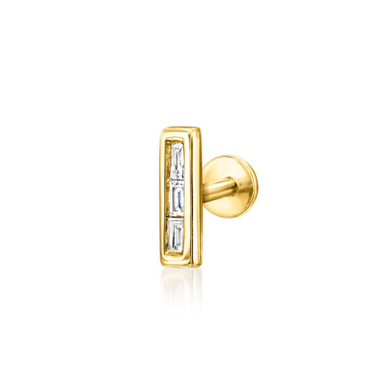 Lab-Grown Diamond Bar Flat-Back Earrings in 14kt Yellow Gold image number 0