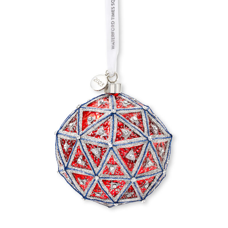 Waterford 2023 Times Square Replica Ball Glass Ornament image number 1