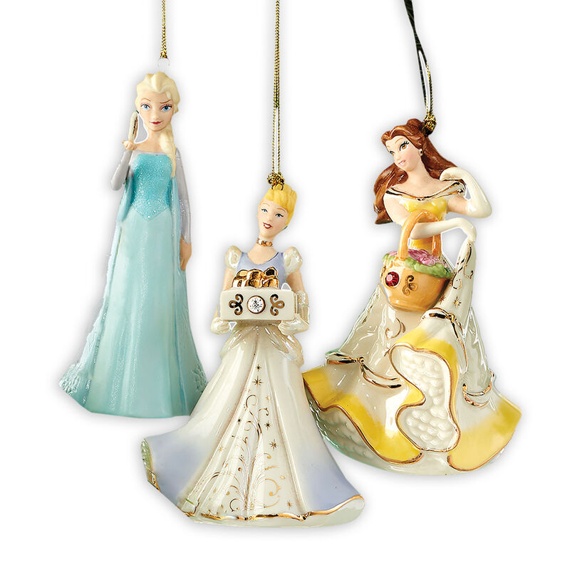 Lenox Set of 3 Disney Princess Ornaments image number 0