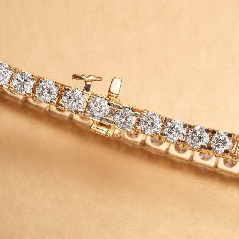 7.00 ct. t.w. Diamond Tennis Bracelet in 14kt Yellow Gold image number 3
