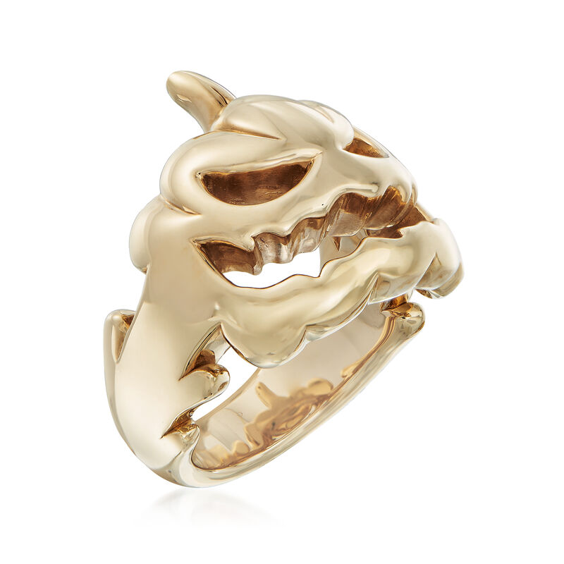 14kt Yellow Gold Jack-O-Lantern Pumpkin Ring image number 2