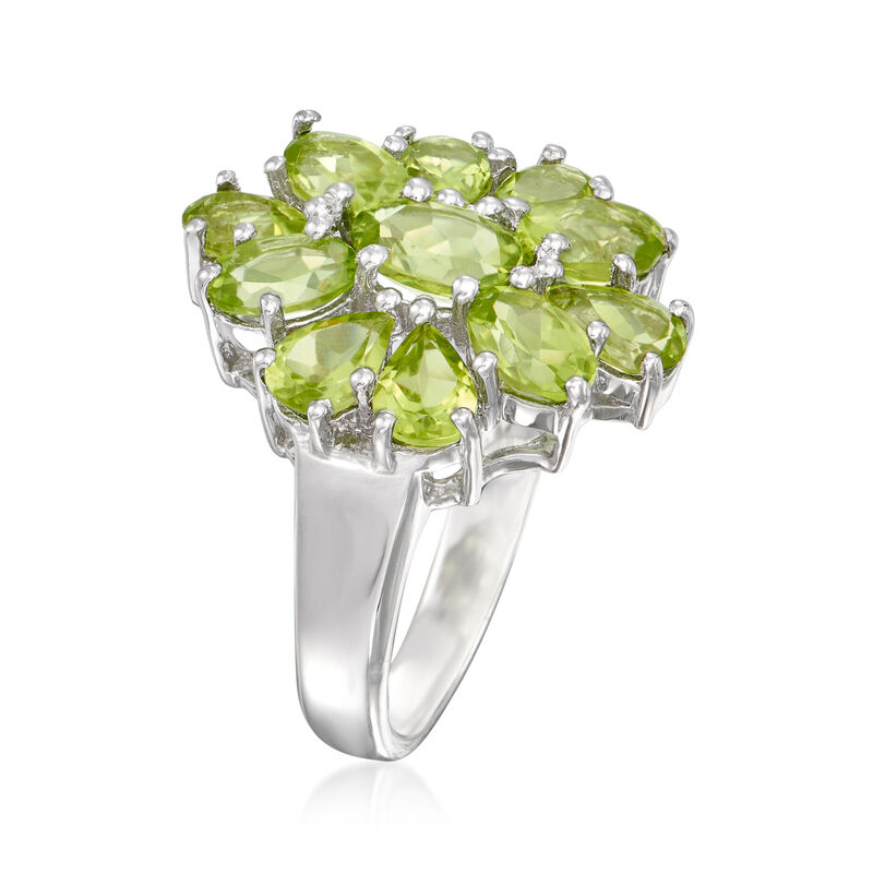 5.00 ct. t.w. Peridot Cluster Ring in Sterling Silver image number 2