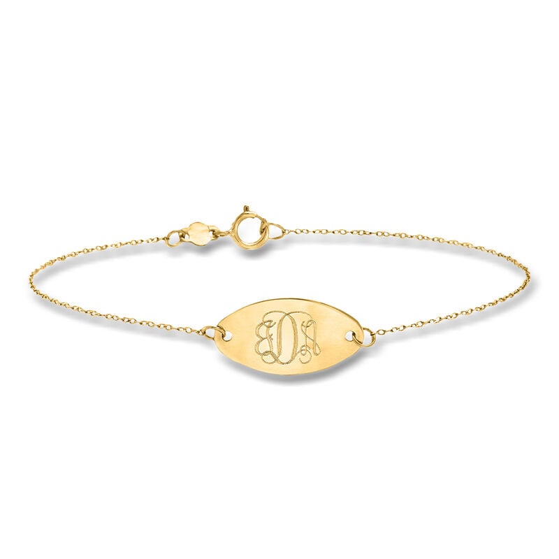 Italian 14kt Yellow Gold Personalized Oval Disc Bracelet image number 0
