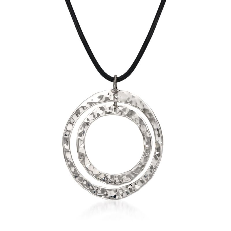 Zina Sterling Silver "Sahara" Double Circle Pendant Necklace image number 0