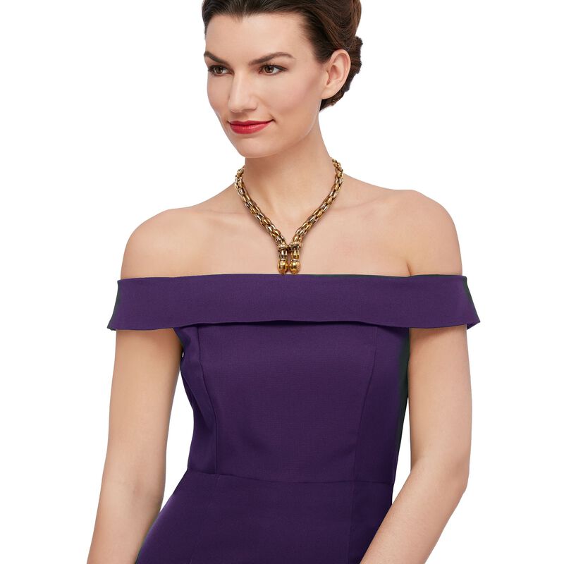 C. 1990 Vintage 18kt Two-Tone Gold Y-Necklace with Blue Synthetic Spinel and .75 ct. t.w. CZs image number 1