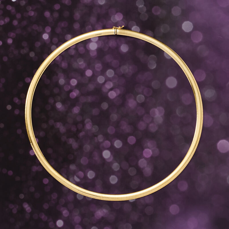 Italian 6mm 18kt Yellow Gold Omega Necklace image number 2