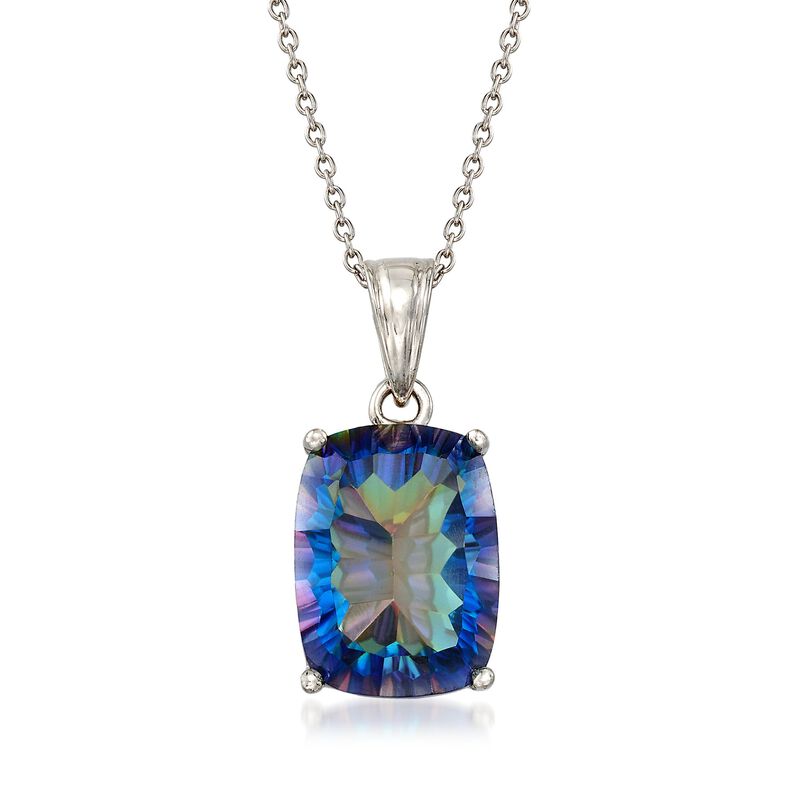 8.75 Carat Blue Quartz Pendant Necklace in Sterling Silver image number 0