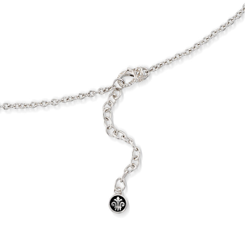 Andrea Candela &quot;Fugaz&quot; 5.64 ct. t.w. Blue Topaz and Diamond Drop Necklace in 18kt Gold and Sterling . 17&quot; image number 2