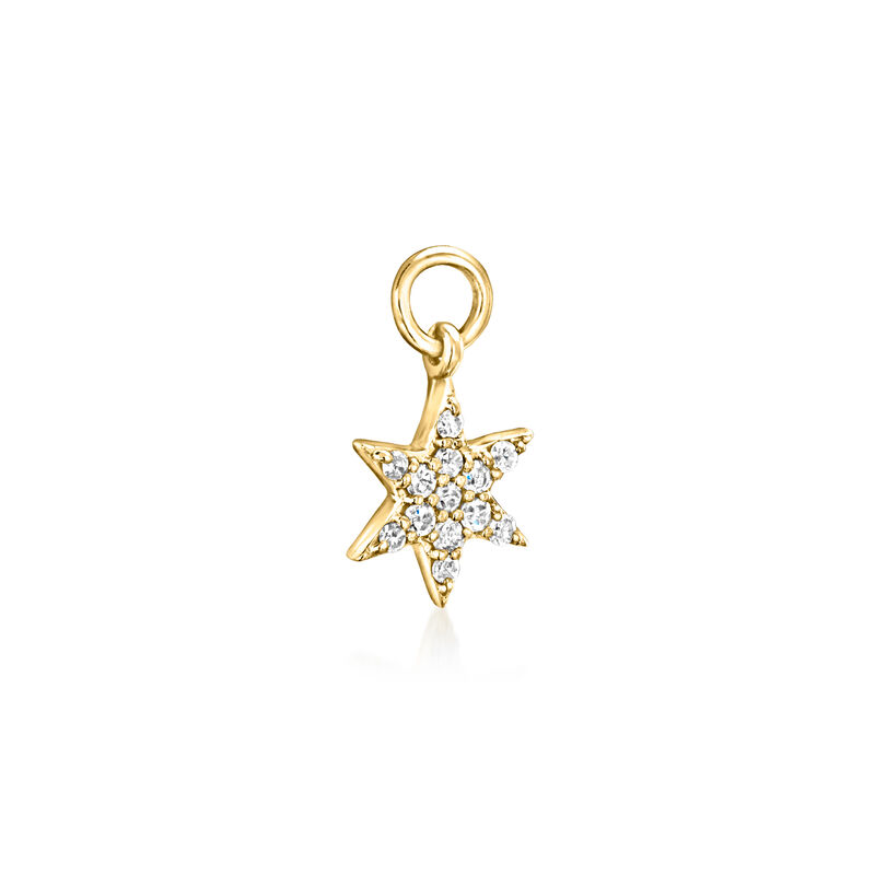 Diamond Star Hoop Charms in 14kt Yellow Gold image number 3