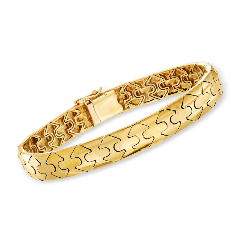 C. 1990 Vintage 14kt Yellow Gold Triangle-Design Bangle Bracelet image number 0