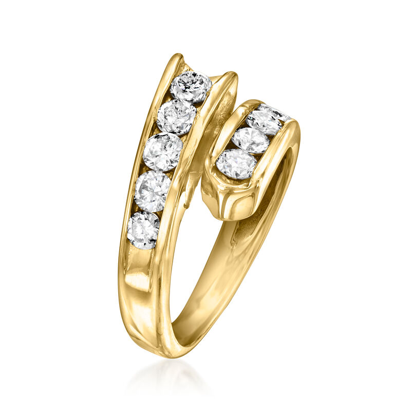 C. 1990 Vintage 1.40 ct. t.w. Diamond Bypass Ring in 10kt Yellow Gold. Size 6 image number 2