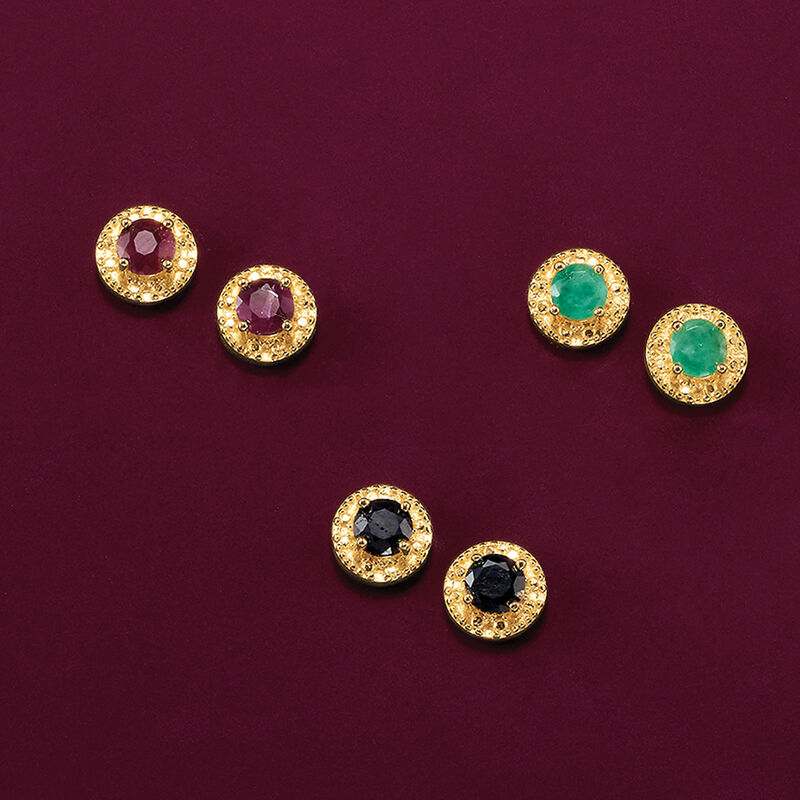 1.90 ct. t.w. Multi-Gemstone Jewelry Set: Three Pairs of Stud Earrings  image number 5