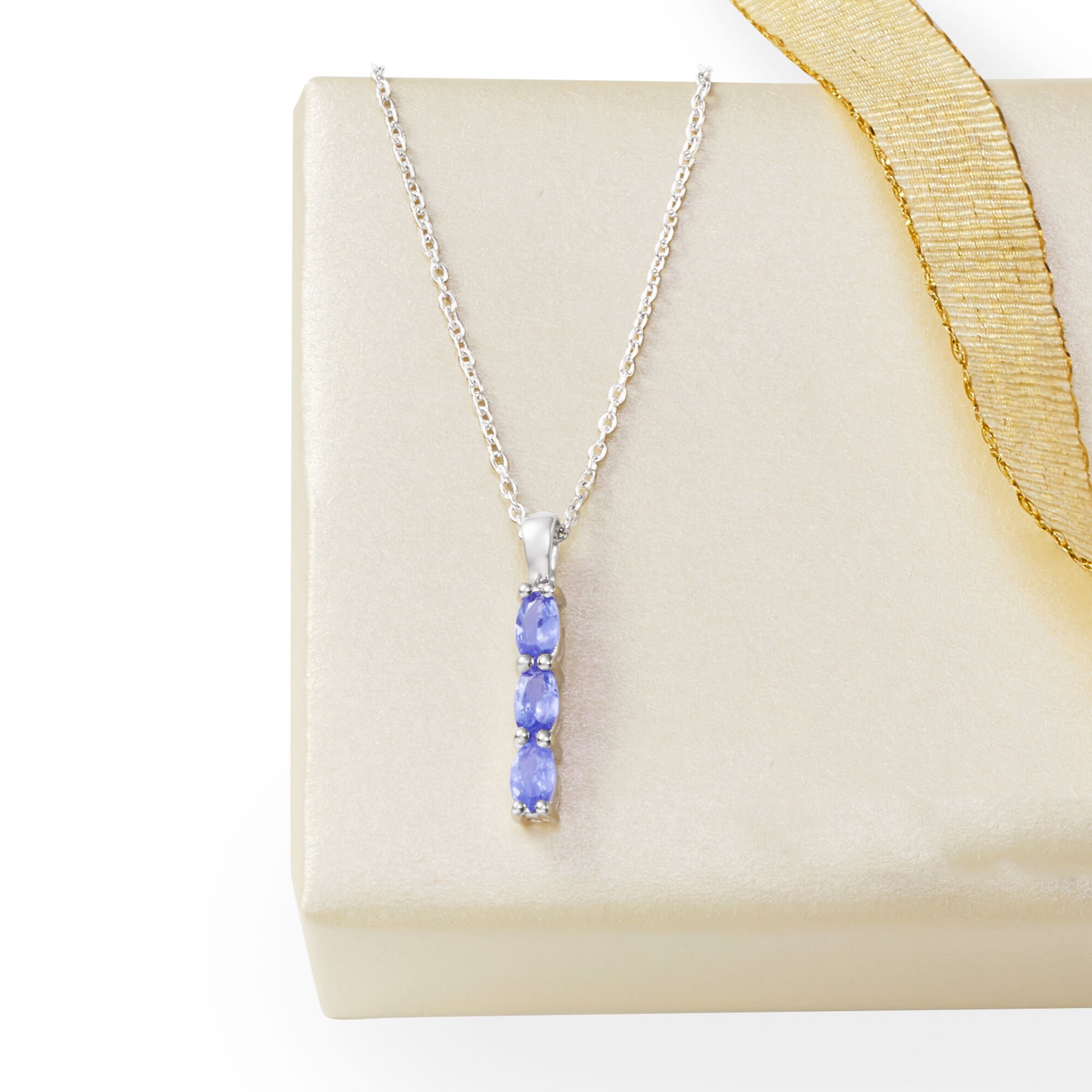 70 ct. t.w. Tanzanite Linear Pendant Necklace in Sterling Silver