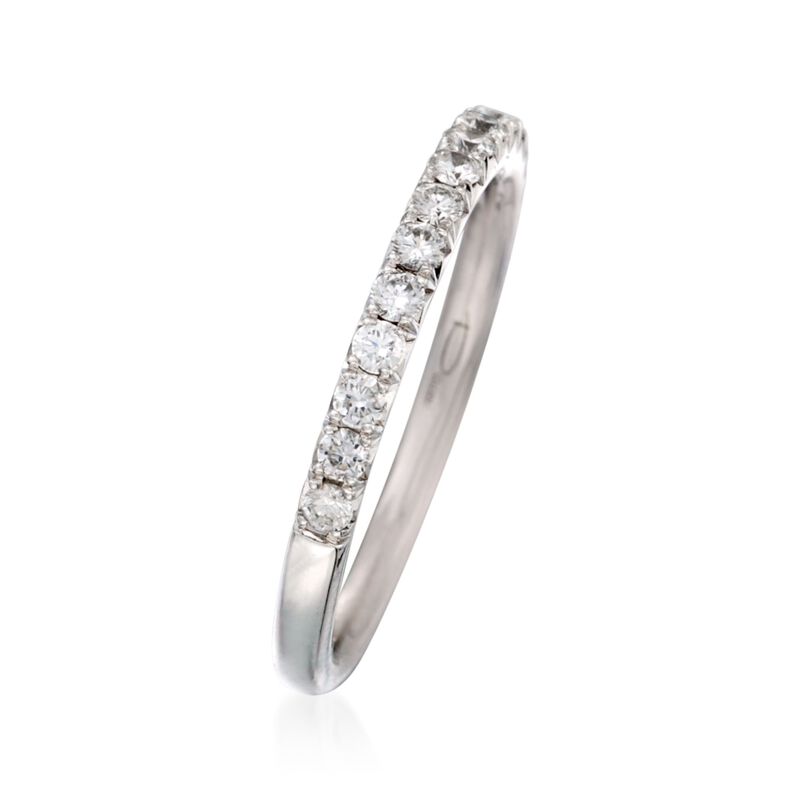 Henri Daussi .45 ct. t.w. Diamond Wedding Ring in 18kt White Gold image number 2