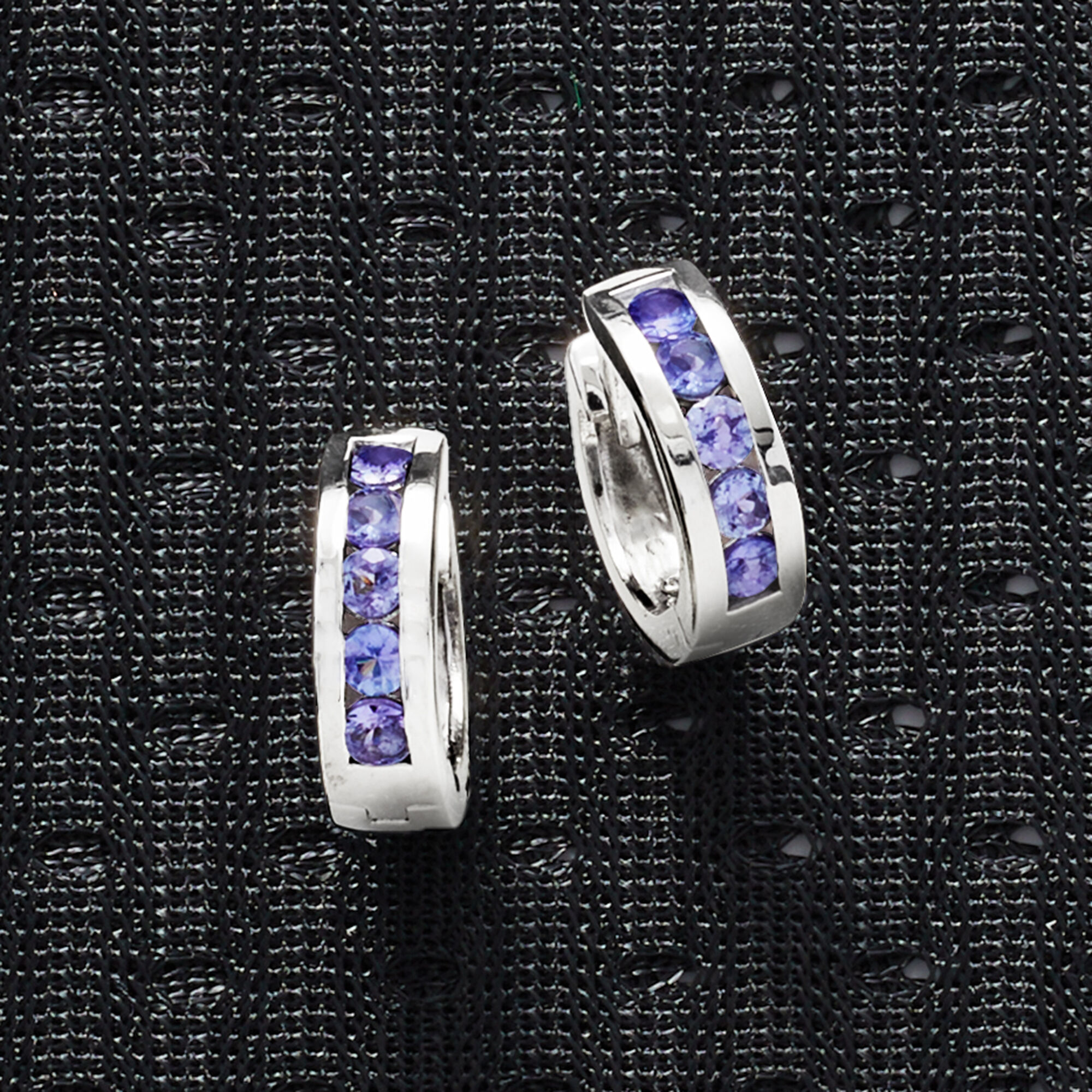 60 ct. t.w. Tanzanite Huggie Hoop Earrings in Sterling