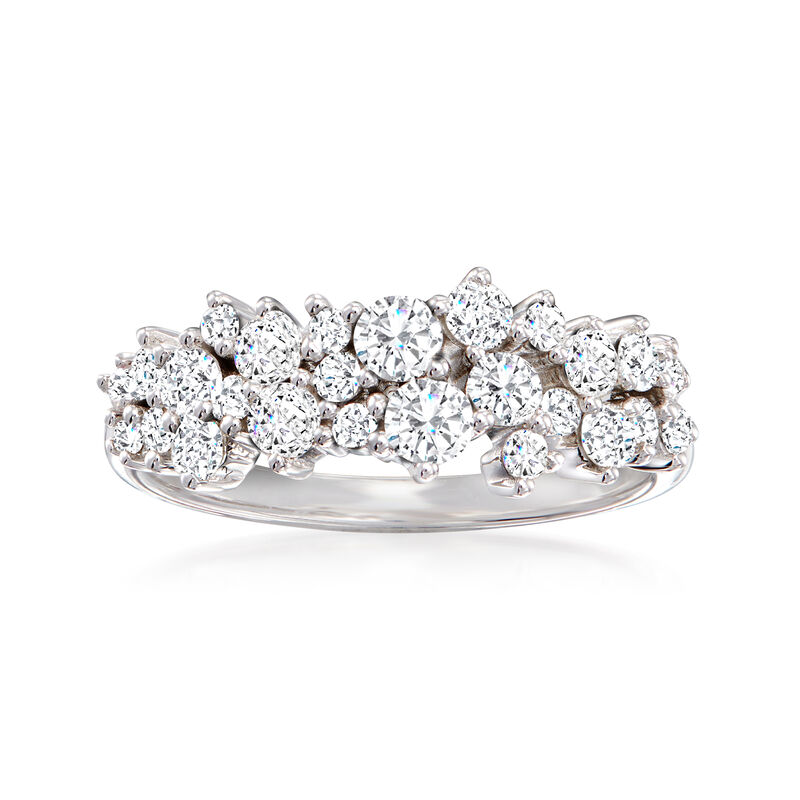 1.00 ct. t.w. Diamond Cluster Ring in 14kt White Gold image number 0