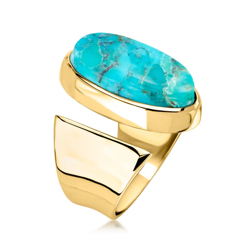 Turquoise Wrap Ring in 18kt Gold Over Sterling image number 2
