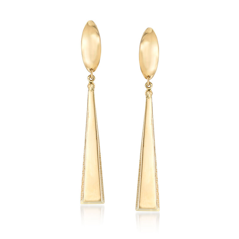 Italian 14kt Yellow Gold Geometric Filigree Drop Earrings image number 0