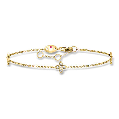Roberto Coin "Diamonds by the Inch" .13 ct. t.w. Diamond Station Bracelet in 18kt Yellow Gold