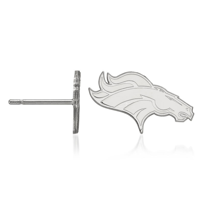14kt White Gold NFL Denver Broncos Extra Small Stud Earrings image number 1