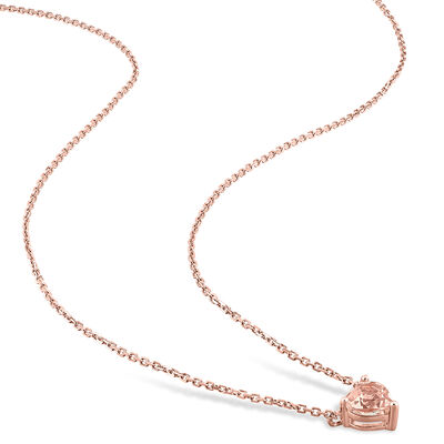 .50 Carat Morganite Heart Necklace in 14kt Rose Gold