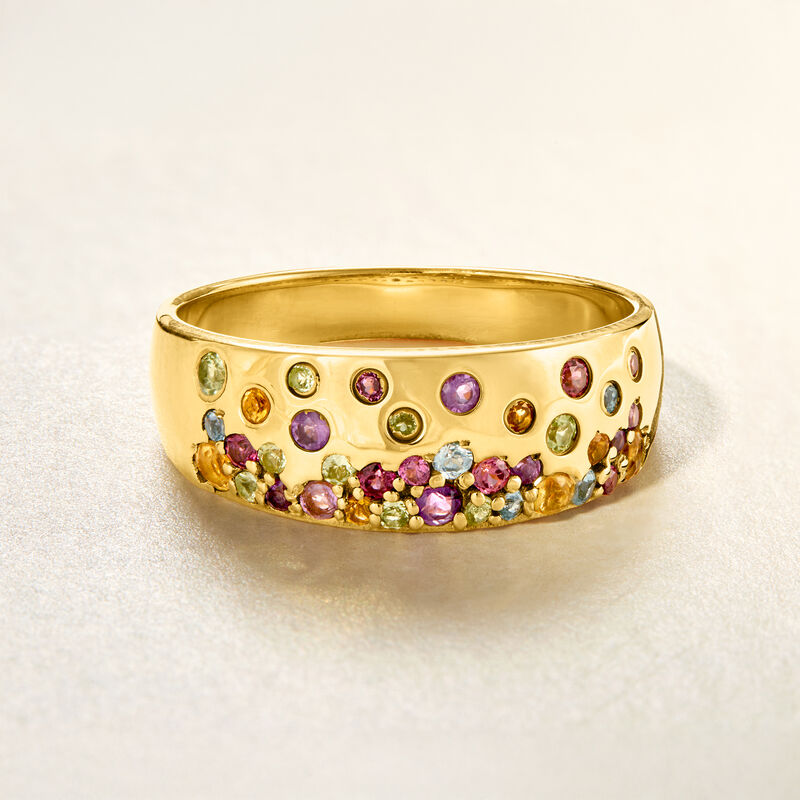 .45 ct. t.w. Scattered Multi-Gemstone Ring in 18kt Gold Over Sterling image number 4