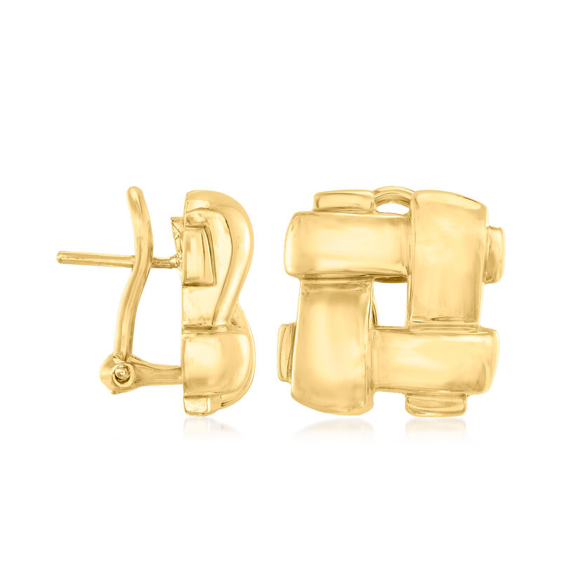 C. 2002 Vintage Tiffany Jewelry 18kt Yellow Gold Basketweave Earrings image number 2