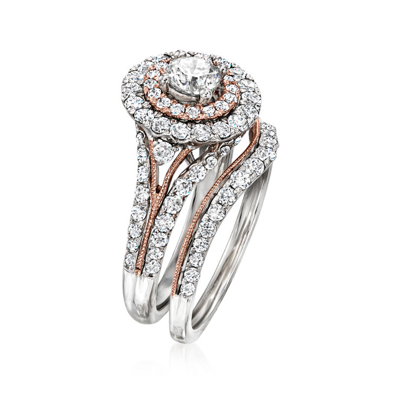 2.00 ct. t.w. Diamond Bridal Set: Engagement and Wedding Rings in 14kt Two-Tone Gold image number 2