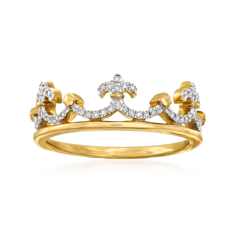 .10 ct. t.w. Diamond Crown Ring in 14kt Yellow Gold image number 0