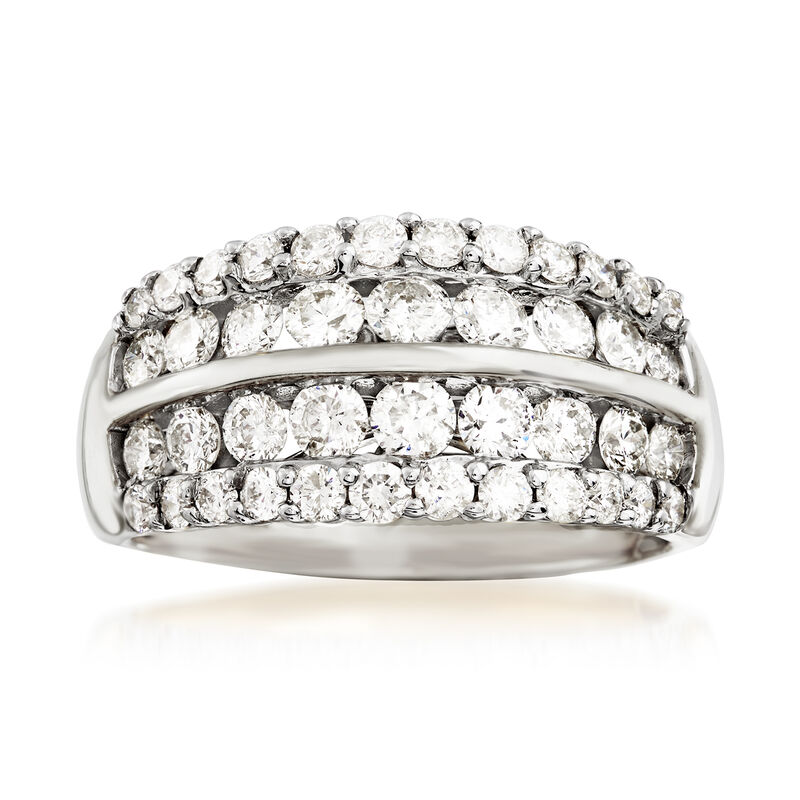 2.00 ct. t.w. Diamond Multi-Row Wedding Ring in 14kt White Gold image number 0