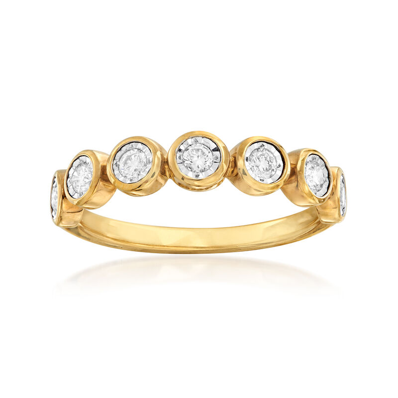 .33 ct. t.w. Bezel-Set Diamond Ring in 18kt Gold Over Sterling  image number 0