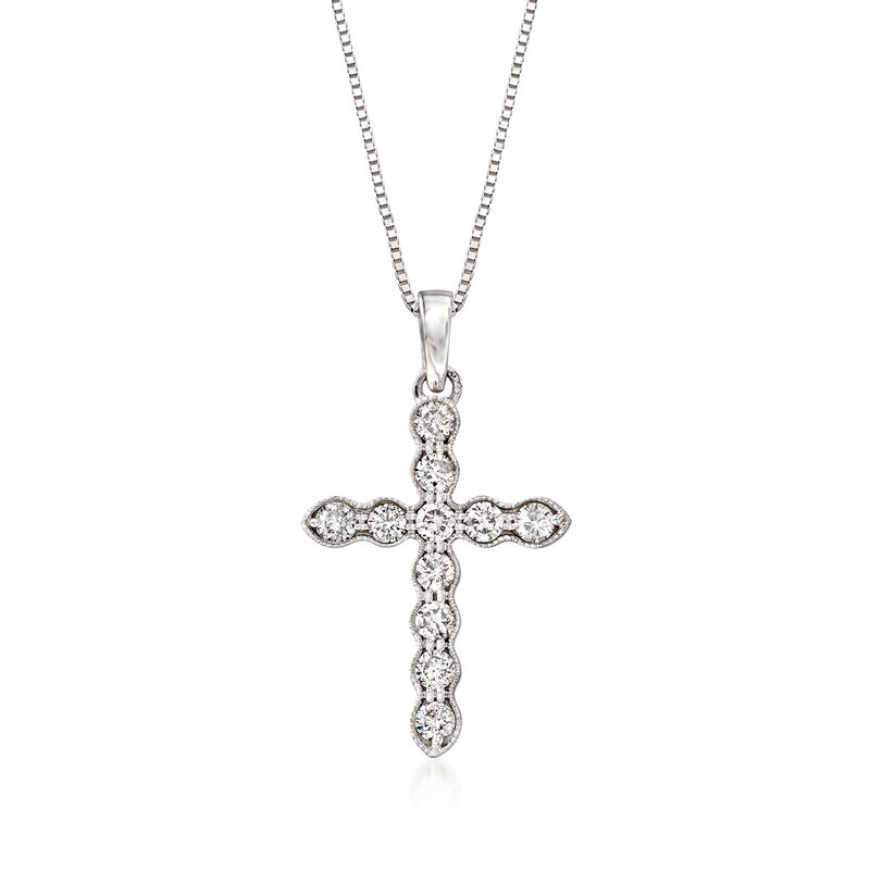 .40 ct. t.w. Diamond Cross Pendant Necklace in 14kt White Gold image number 0