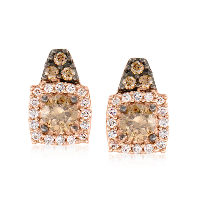 Le Vian "Chocolatier" .36 ct. t.w. Chocolate Diamond Earrings with .10 ct. t.w. Vanilla Diamonds in 14kt Strawberry Gold image number 0