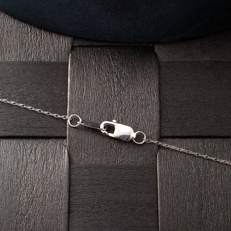 1.15 Carat Tanzanite and .21 ct. t.w. Diamond Pendant Necklace in 14kt White Gold. 18&quot; image number 4