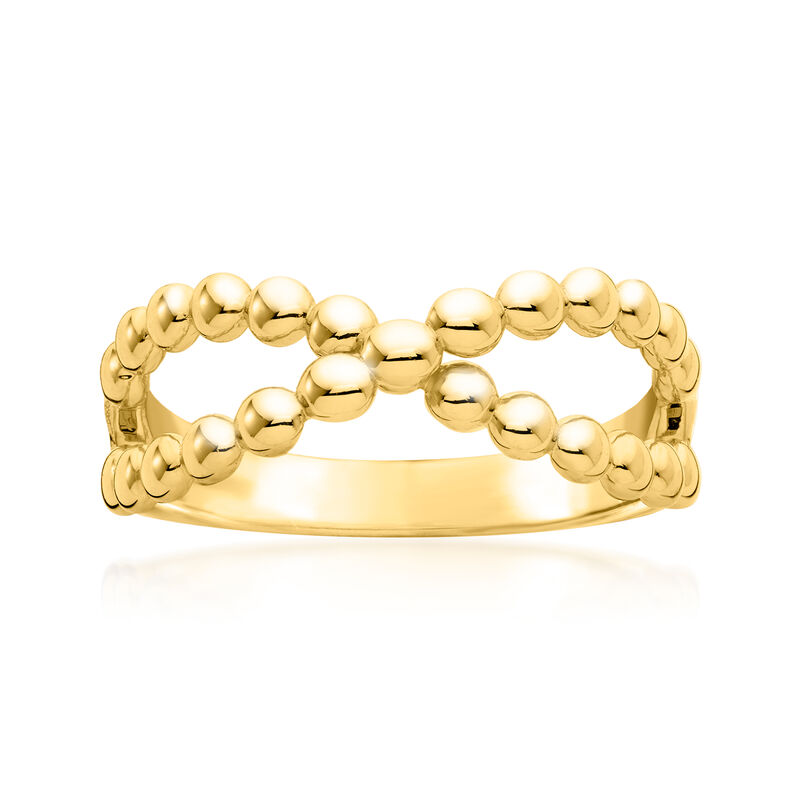 18kt Gold Vermeil Crisscross Bead Ring image number 0