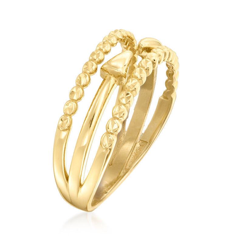 14kt Yellow Gold Multi-Row Arrow Ring image number 2
