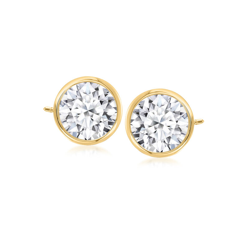 2.00 ct. t.w. Bezel-Set Lab-Grown Diamond Stud Earrings in 14kt Yellow Gold  image number 0